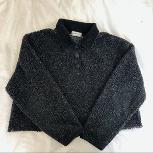 Cropped Teddy Henley Sweatshirt